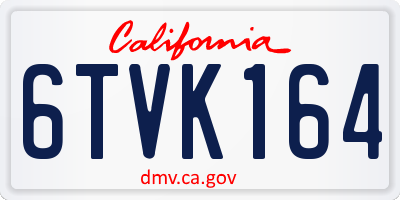 CA license plate 6TVK164