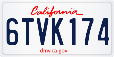 CA license plate 6TVK174