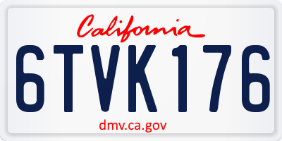 CA license plate 6TVK176