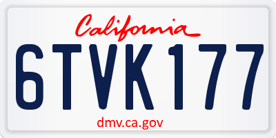 CA license plate 6TVK177