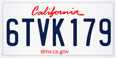 CA license plate 6TVK179