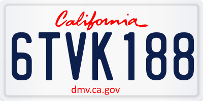 CA license plate 6TVK188