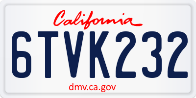 CA license plate 6TVK232