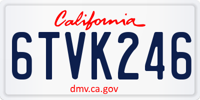 CA license plate 6TVK246