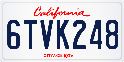 CA license plate 6TVK248