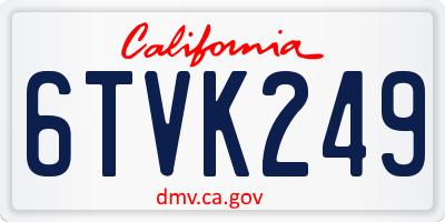CA license plate 6TVK249