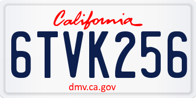 CA license plate 6TVK256