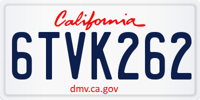 CA license plate 6TVK262
