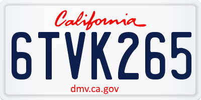 CA license plate 6TVK265