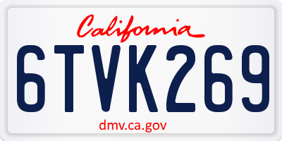 CA license plate 6TVK269