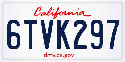 CA license plate 6TVK297