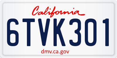 CA license plate 6TVK301