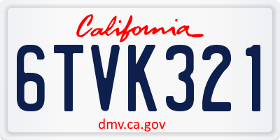 CA license plate 6TVK321