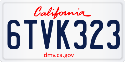 CA license plate 6TVK323