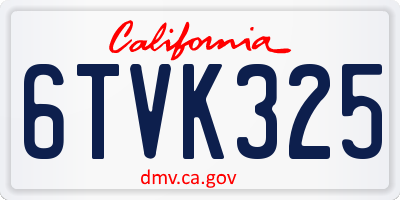CA license plate 6TVK325