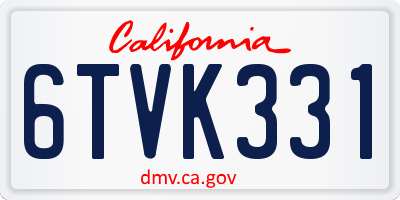 CA license plate 6TVK331