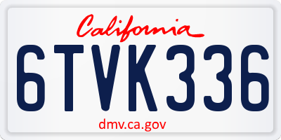 CA license plate 6TVK336