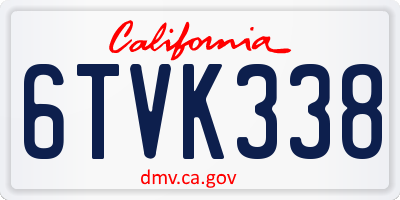 CA license plate 6TVK338