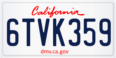 CA license plate 6TVK359