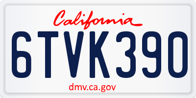 CA license plate 6TVK390