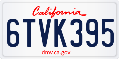 CA license plate 6TVK395