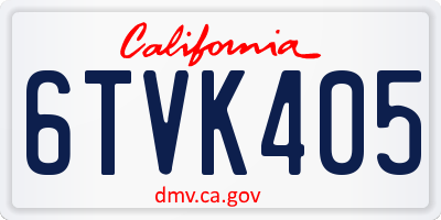 CA license plate 6TVK405