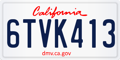 CA license plate 6TVK413
