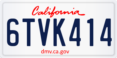 CA license plate 6TVK414