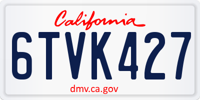 CA license plate 6TVK427