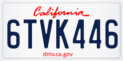 CA license plate 6TVK446