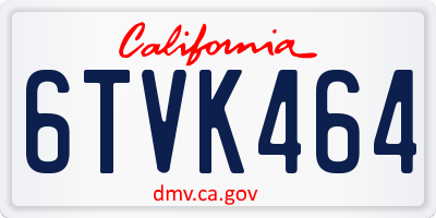 CA license plate 6TVK464