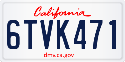 CA license plate 6TVK471