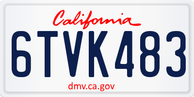 CA license plate 6TVK483
