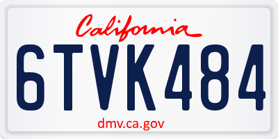 CA license plate 6TVK484