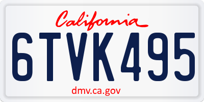 CA license plate 6TVK495