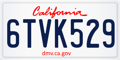 CA license plate 6TVK529