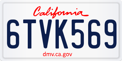 CA license plate 6TVK569