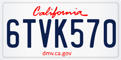 CA license plate 6TVK570