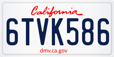 CA license plate 6TVK586