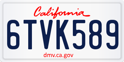 CA license plate 6TVK589
