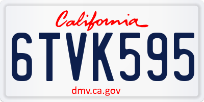 CA license plate 6TVK595