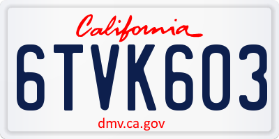 CA license plate 6TVK603