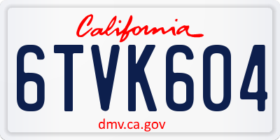 CA license plate 6TVK604