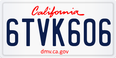 CA license plate 6TVK606