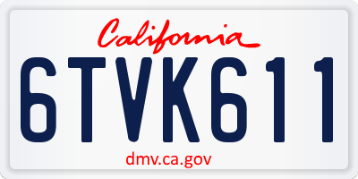 CA license plate 6TVK611