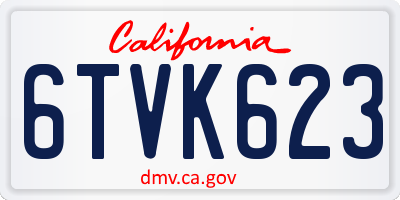 CA license plate 6TVK623