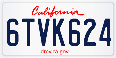 CA license plate 6TVK624