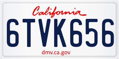 CA license plate 6TVK656