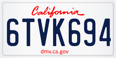 CA license plate 6TVK694