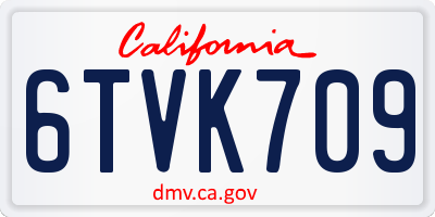 CA license plate 6TVK709